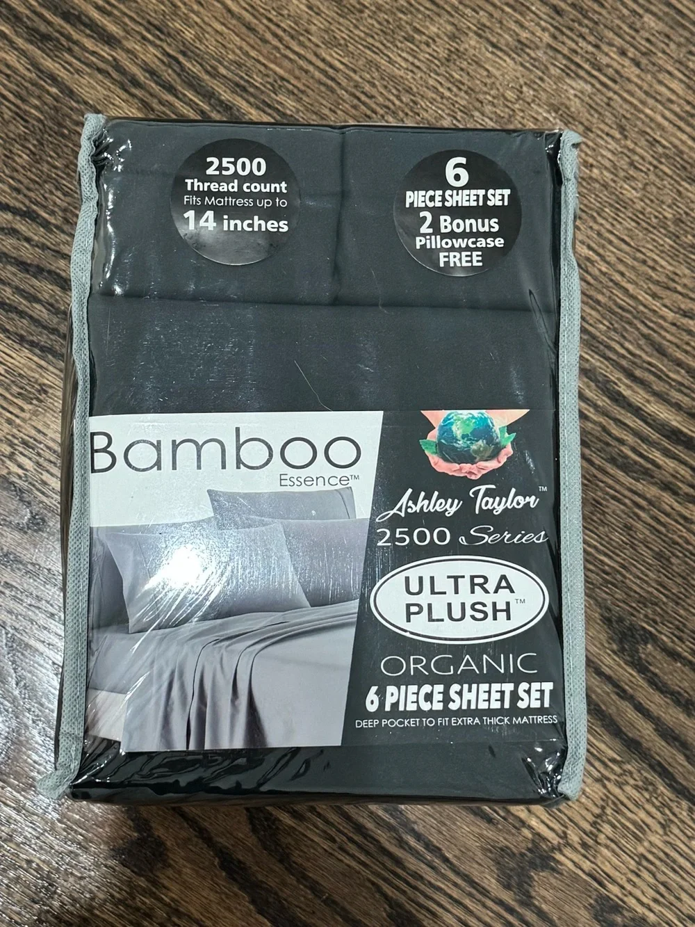 Ashley Taylor Bamboo Essence Ultra Plush 6-Piece Sheet Set - Black